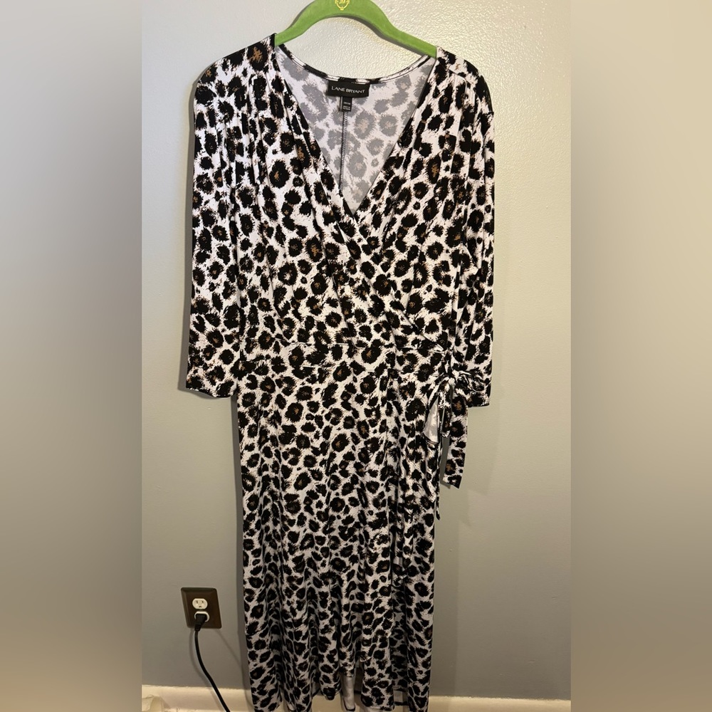 Lane Bryant Leopard Print Faux Wrap Dress